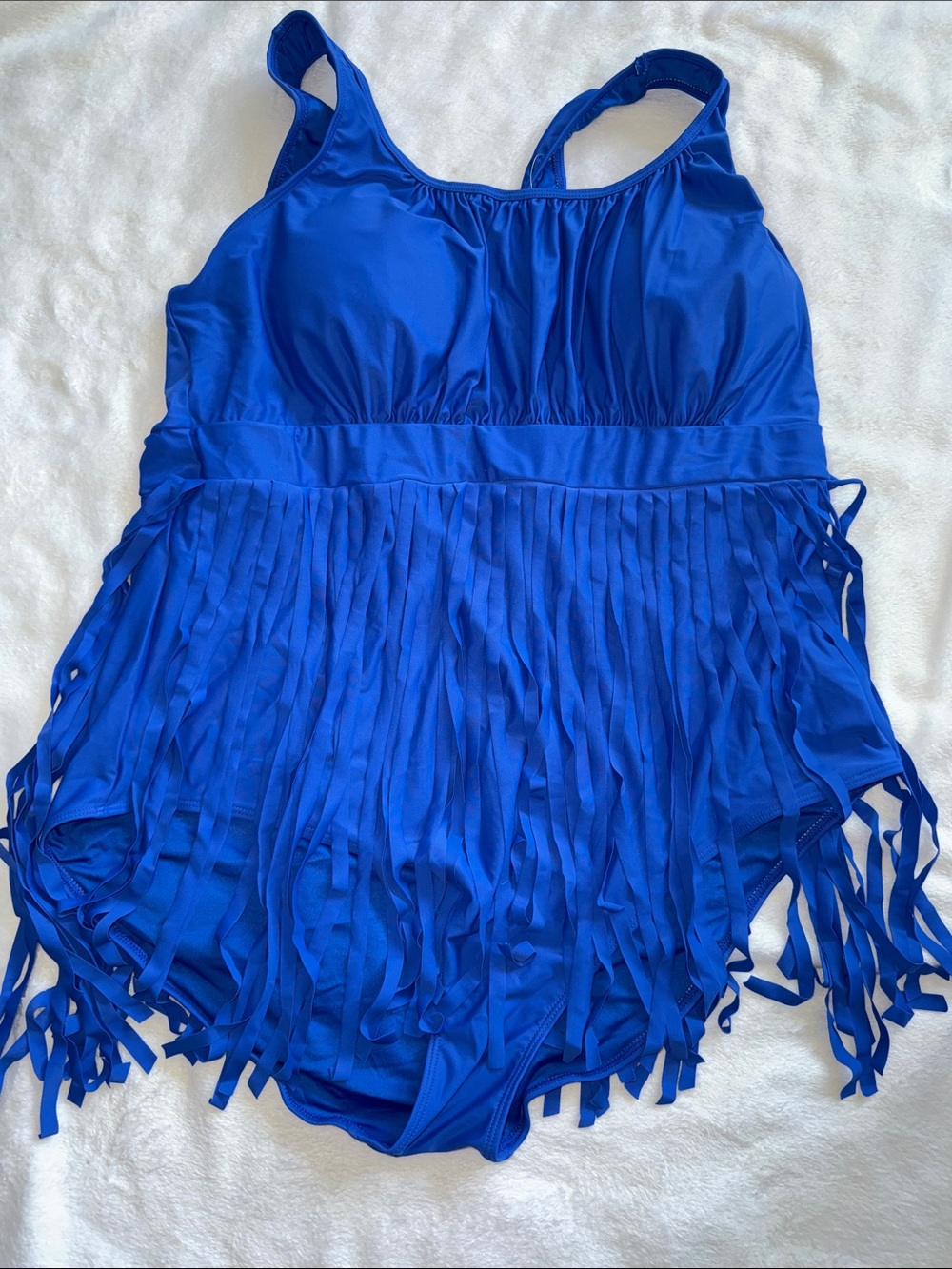 Cupshe Cobalt Blue Fringe One-Piece Swimsuit